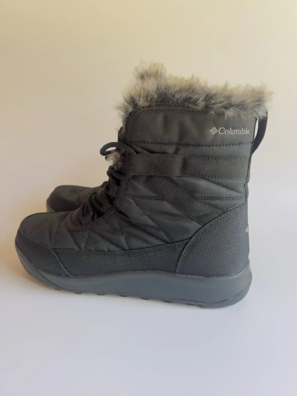 Columbia Minx Mid II Omni-Heat Winter Boots Black Faux Fur Women’s Size 7